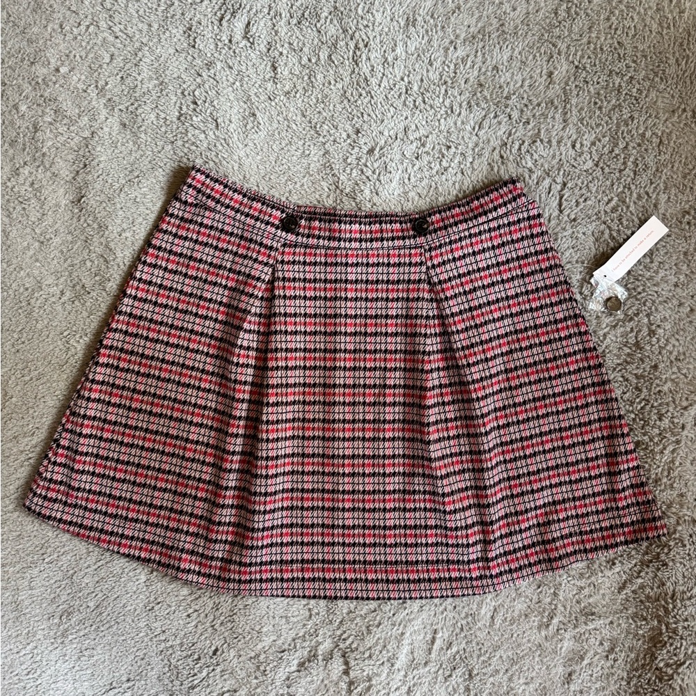 XL, NWT Modcloth Pleated A-Line Skirt in Pink and Black